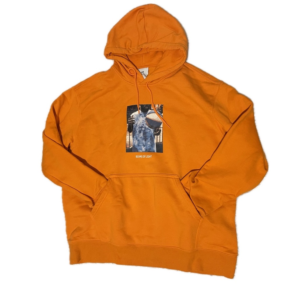 H&M MEN- Hoodies&Sweatshirts Orange Loose fit printed hoodie in MEN's XL 🍊